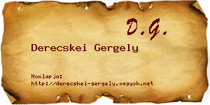 Derecskei Gergely névjegykártya